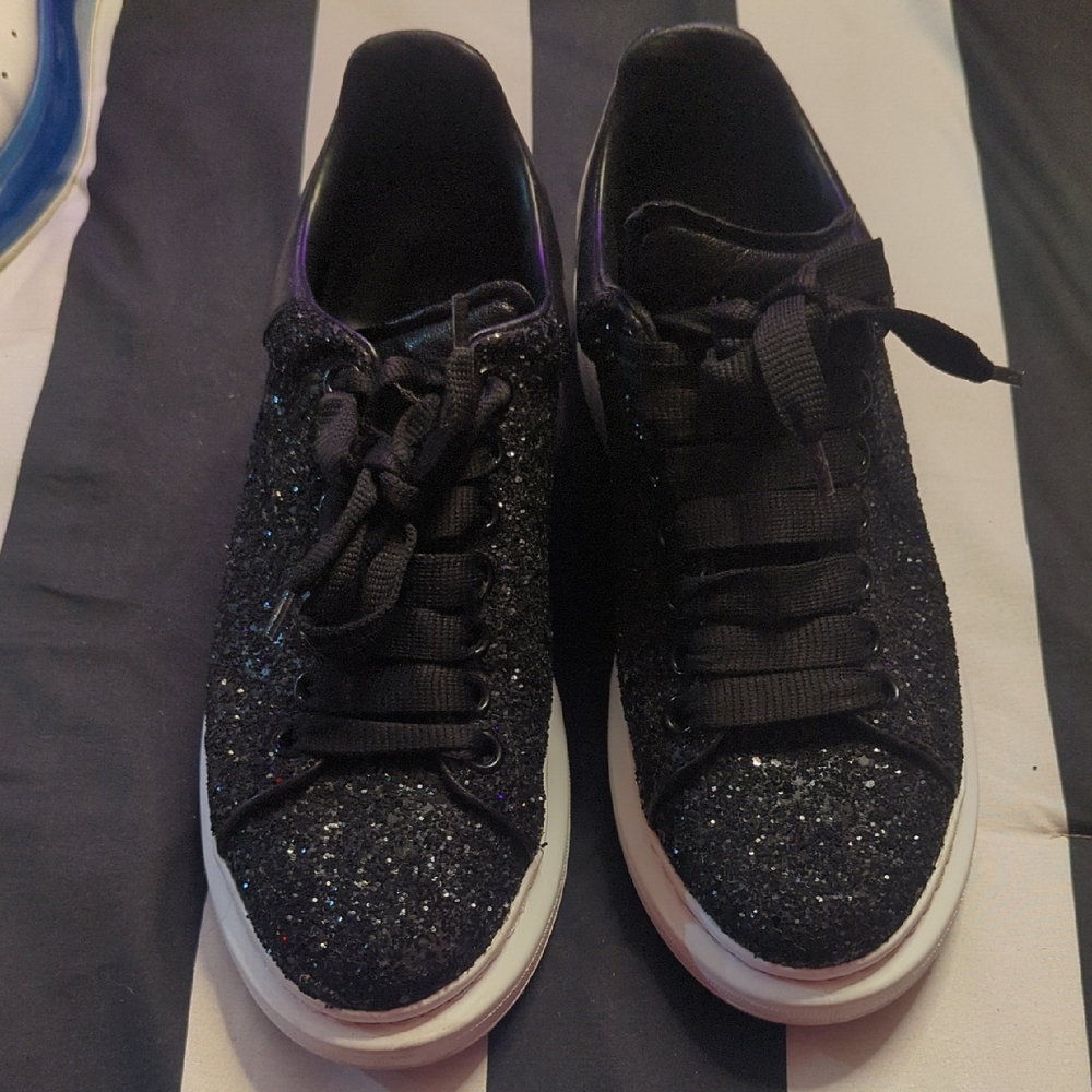 Alexander McQueen black glitter Sneakers
